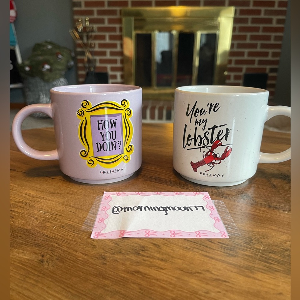 Friends Themed Mug Set - Pink and White